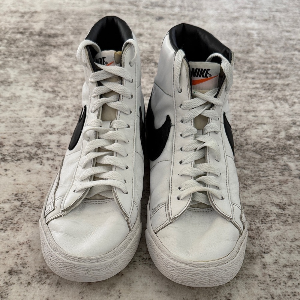 Nike White and Black High-Top Sneakers